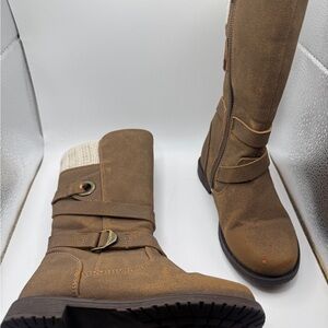 Rachel Shoes Lil Denver Toddler Girl 9 Riding Boots with Ankle Strap and Fabric